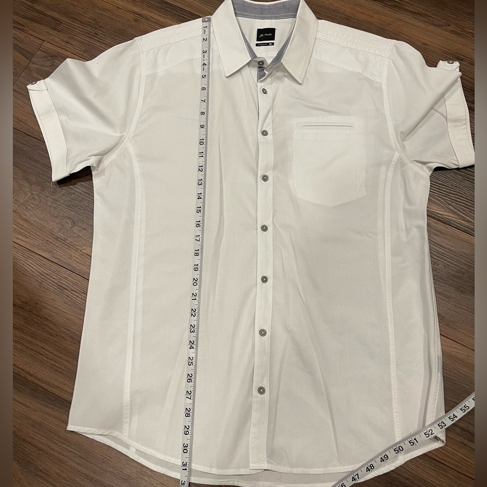 Buckle JB Holt White Cotton Short Sleeve Button Down XL - Picture 8 of 9